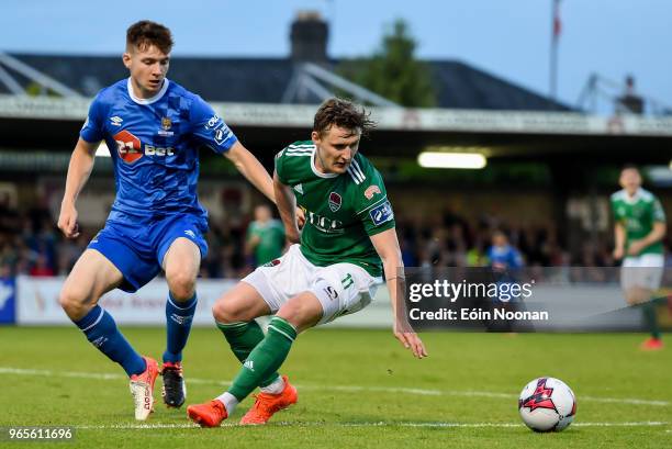 Cork , Ireland - 1 June 2018; Kieran Sadlier of Cork City in action against Rory Feely of Waterford during the SSE Airtricity League Premier Division...