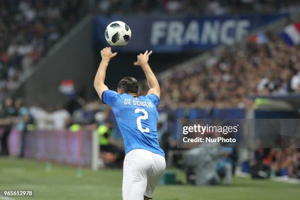 Mattia De Sciglio during the friendly football match between France and Italy at Allianz Riviera stadium on June 01, 2018 in Nice, France.