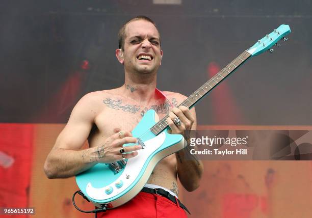 Landon Jacobs of Sir Sly performs onstage during Day 1 of 2018 Governors Ball Music Festival at Randall's Island on June 1, 2018 in New York City.