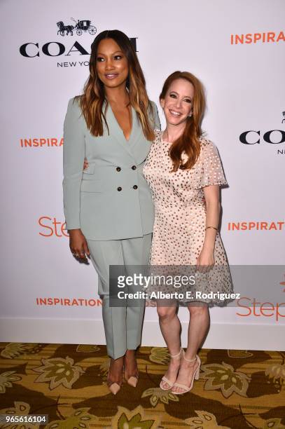 Garcelle Beauvais and Amy Davidson attend Step Up's 14th annual Inspiration Awards at the Beverly Wilshire Four Seasons Hotel on June 1, 2018 in...