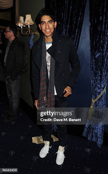 Dev Patel attends the 'Jerusalem' press night at the Cafe de Paris on February 10, 2010 in London, England.