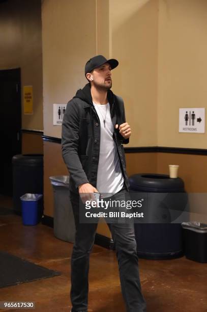 Ryan Anderson of the Houston Rockets arrives to the arena prior to Game Six of the Western Conference Finals during the 2018 NBA Playoffs on May 26,...