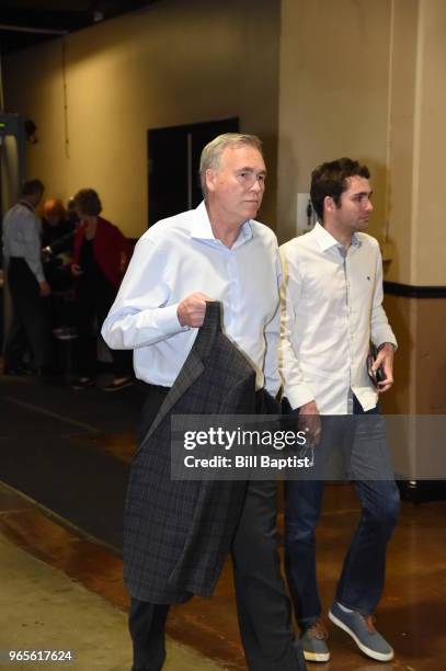 Head Coach Mike D'Antoni of the Houston Rockets arrives to the arena prior to Game Six of the Western Conference Finals during the 2018 NBA Playoffs...