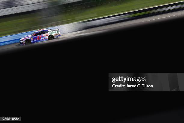 Allmendinger, driver of the Kroger ClickList Chevrolet, qualifies for the Monster Energy NASCAR Cup Series Pocono 400 at Pocono Raceway on June 1,...