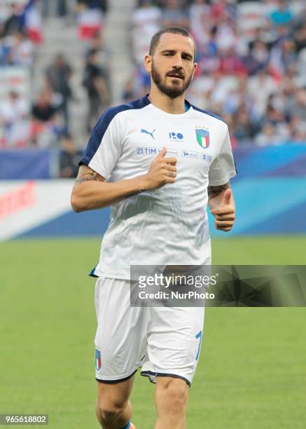 Leonardo Bonucci during the friendly match between France and Italy, in Nice, on June 1, 2018 .