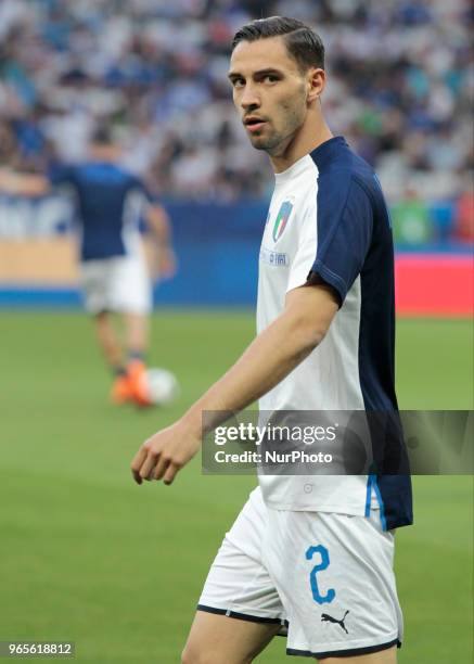 Mattia De Sciglio during the friendly match between France and Italy, in Nice, on June 1, 2018 .