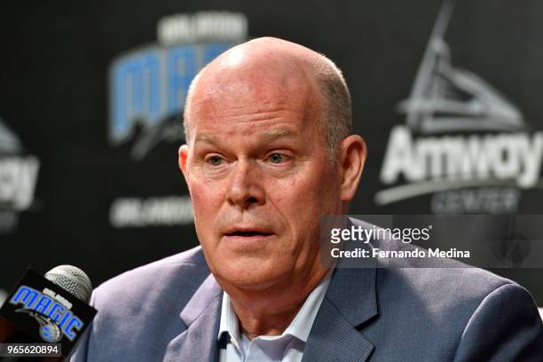 Orlando Magic introduce new Head Coach Steve Clifford during a press conference on May 30, 2018 at Amway Center in Orlando, Florida. NOTE TO USER:...
