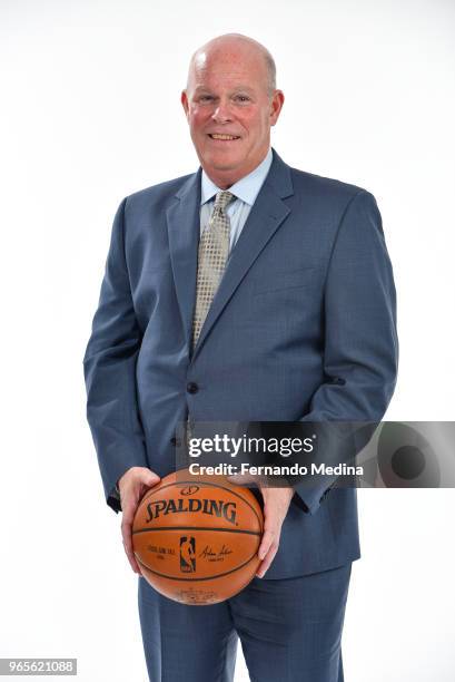 Orlando Magic Head Coach Steve Clifford poses for a portrait on May 30, 2018 at Amway Center in Orlando, Florida. NOTE TO USER: User expressly...