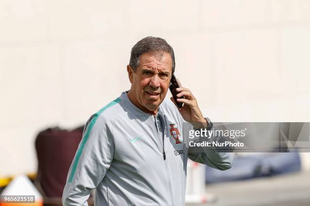 S Vice President Humberto Coelho during the training session at Cidade do Futebol training camp in Oeiras, outskirts of Lisbon, on May 31, 2018 ahead...