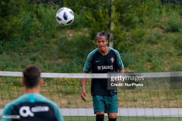 Portugal defender Bruno Alves during the training session at Cidade do Futebol training camp in Oeiras, outskirts of Lisbon, on May 31, 2018 ahead of...
