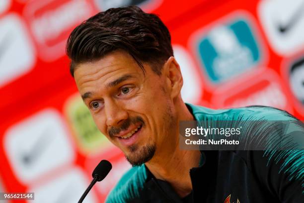 Portugal defender Jose Fonte during the press conference and training session at Cidade do Futebol training camp in Oeiras, outskirts of Lisbon, on...
