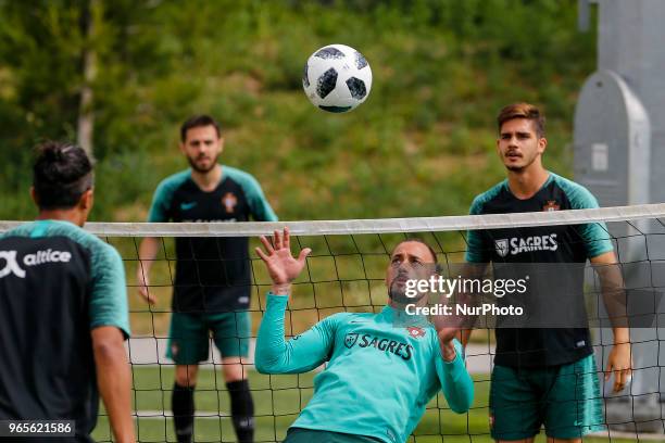 Portugal goalkeeper Beto during the training session at Cidade do Futebol training camp in Oeiras, outskirts of Lisbon, on May 31, 2018 ahead of the...