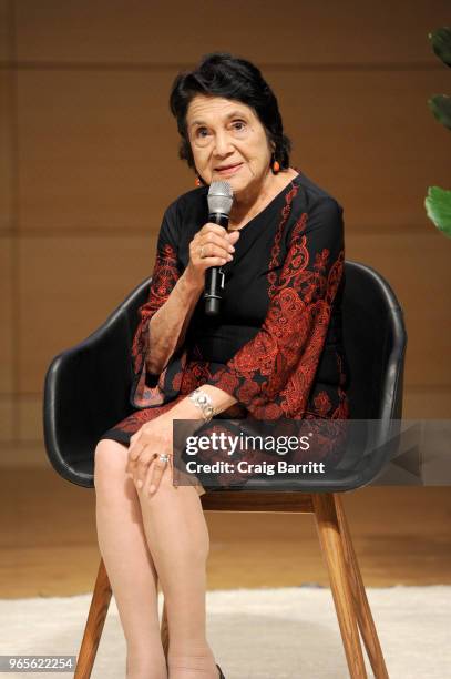 Dolores Huerta speaks onstage during the Teen Vogue Summit 2018: #TurnUp - Day 1 at The New School on June 1, 2018 in New York City.