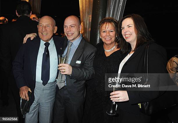 Sir Stirling Moss, Elliot Moss, Lady Susie Moss and guest attend the Motor Sport Hall Of Fame 2010 at The Roundhouse on February 10, 2010 in London,...