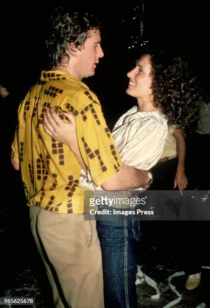 American actor Ryan O'Neal and Margaret Trudeau at Studio 54 in New York City.