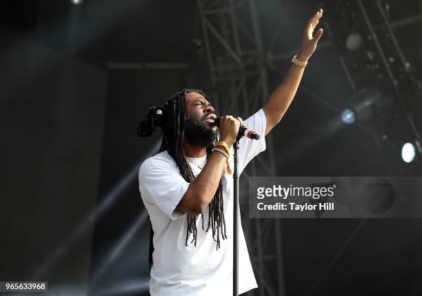 Performs onstage during Day 1 of 2018 Governors Ball Music Festival at Randall's Island on June 1, 2018 in New York City.