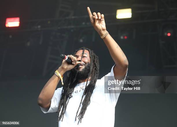 Performs onstage during Day 1 of 2018 Governors Ball Music Festival at Randall's Island on June 1, 2018 in New York City.