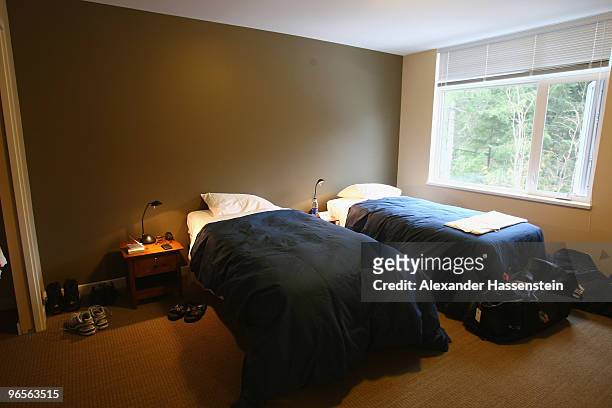 Athlete suite is pictured at the Whistler Olympic village during the media tour ahead of the Vancouver 2010 Winter Olympics on February 10, 2010 in...