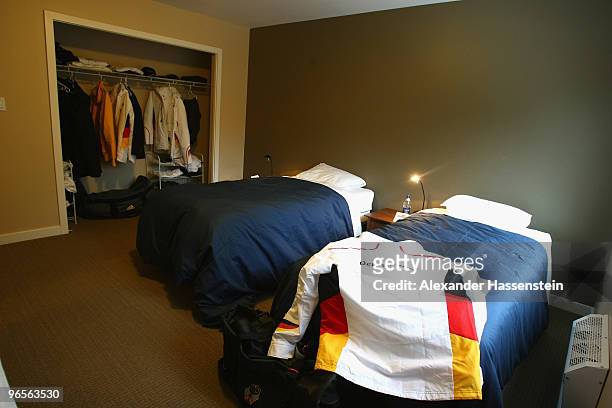 Athlete suite is pictured at the Whistler Olympic village during the media tour ahead of the Vancouver 2010 Winter Olympics on February 10, 2010 in...