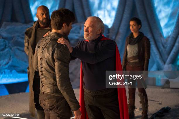 The Phantom Zone" Episode 110 -- Pictured: Colin Salmon as General Zod, Cameron Cuffe as Seg-El, Ian McElhinney as Val-El, Georgina Campbell as...