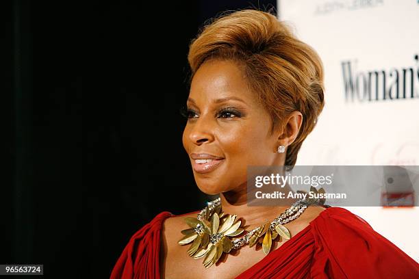 Singer Mary J. Blige attends the 7th annual Woman's Day Red Dress Awards at Frederick P. Rose Hall, Jazz at Lincoln Center on February 10, 2010 in...