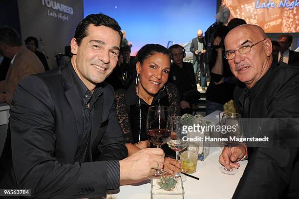 Erol Sander, Shirley and Otto Retzer attend the Touareg World Premiere at the Postpalast on February 10, 2010 in Munich, Germany.