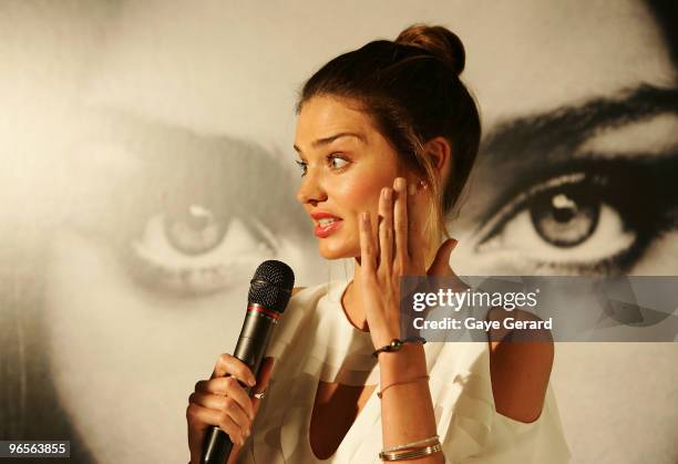 David Jones ambassador Miranda Kerr makes a public appearance to discuss her organic skincare range KORA and signs autographs for fans, in-store at...