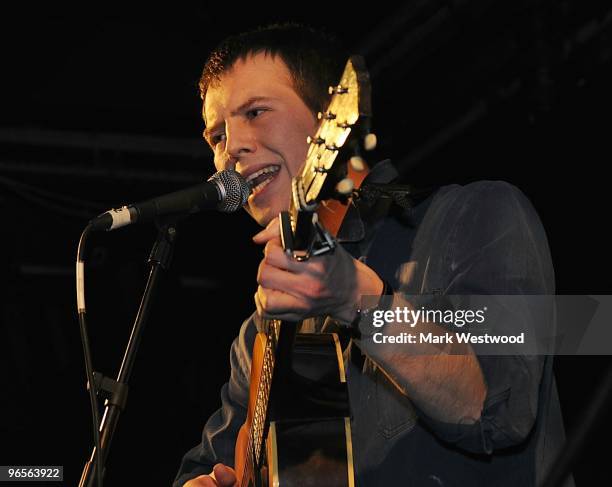 Alan Pownall performs on stage at Hoxton Bar on February 10, 2010 in London, England.