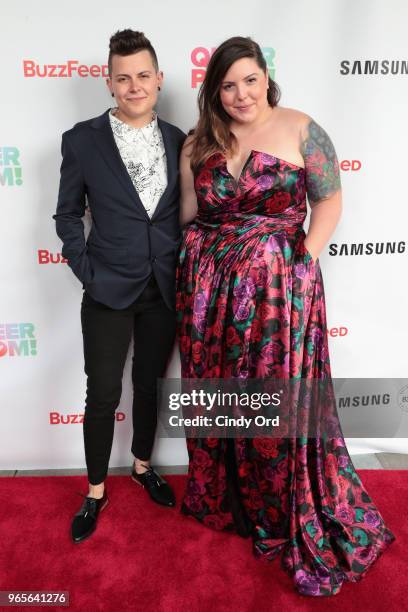 Wyatt Paige Hermansen and singer Mary Lambert attends as BuzzFeed hosts its 2nd Annual Queer Prom Powered by Samsung For LGBTQ+ Youth at Samsung 837...