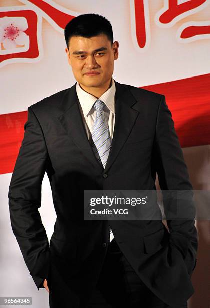 World Expo ambassador and NBA basketball player Yao Ming attends a low-carbon charity party on February 10, 2010 in Shanghai of China.