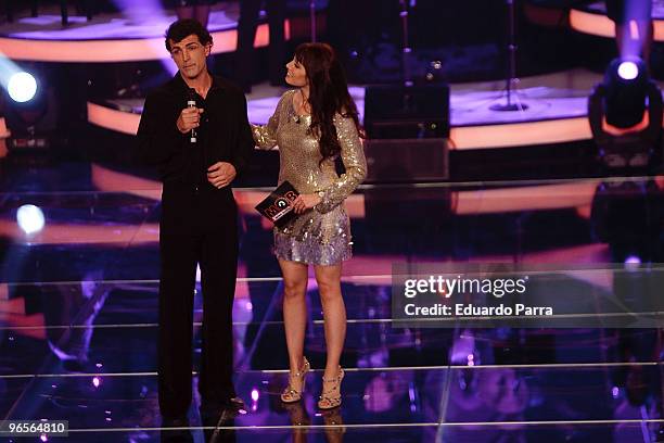 Miguel Angel Nadal and Pilar Rubio attend Mira quien baila TV show at Picasso Studios on February 10, 2010 in Madrid, Spain.