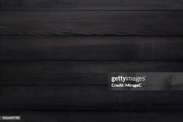 black wood plank texture - empty table foto e immagini stock