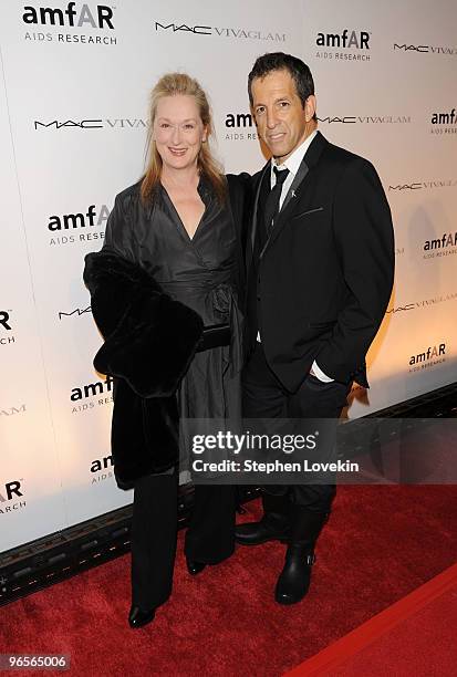 Actress Meryl Streep and designer Kenneth Cole attend the amfAR New York Gala co-sponsored by M.A.C Cosmetics at Cipriani 42nd Street on February 10,...