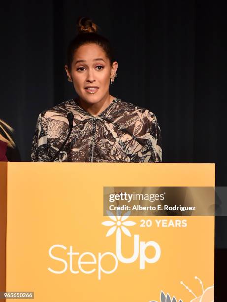 Actress Jaina Lee Ortiz on stage at Step Up's 14th Annual Inspiration Awards at the Beverly Wilshire Four Seasons Hotel on June 1, 2018 in Beverly...