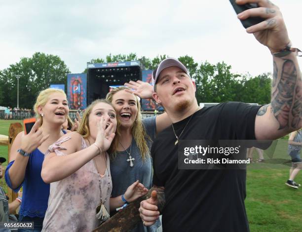 Upchurch visits fans during Pepsi's Rock The South Festival - Day 1 at Heritage Park on June 1, 2018 in Cullman, Alabama.