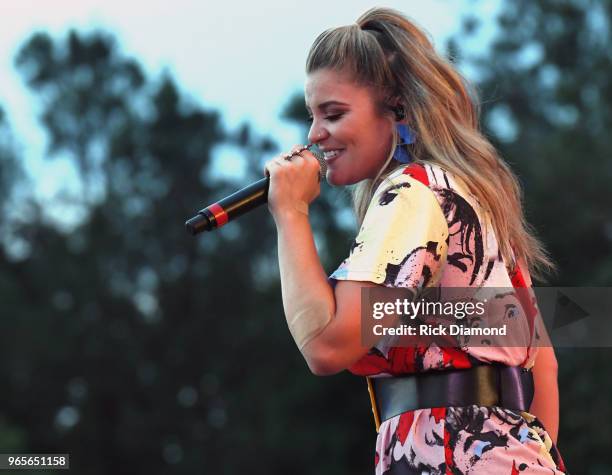 Lauren Alaina performs during Pepsi's Rock The South Festival - Day 1 at Heritage Park on June 1, 2018 in Cullman, Alabama.