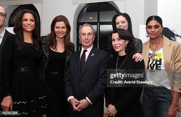 Veronica Webb, founder MODELINIA Desiree Gruber, New York City Mayor Michael Bloomberg, Katherine Oliver, Model Coco Rocha and fashion designer...