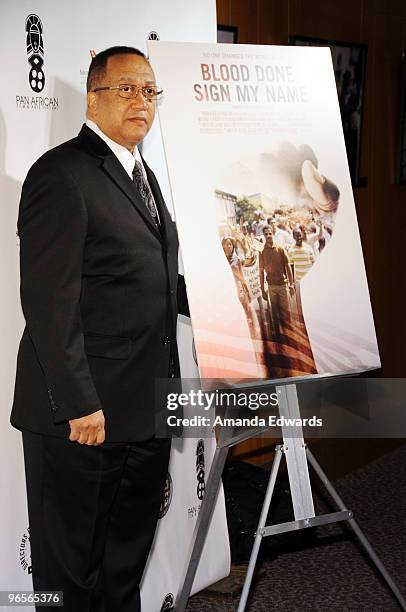 Civil rights leader Dr. Ben Chavis attends the Pan African Film & Arts Festival Opening Night Gala at the Directors Guild Theatre on February 10,...