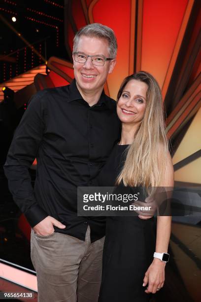 Frank Thelen and Nathalie Thelen-Sattler during the semi finals of the 11th season of the television competition 'Let's Dance' on June 1, 2018 in...
