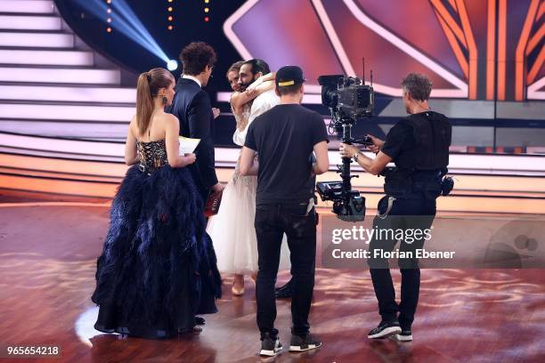 Daniel Hartwich and Victoria Swarovski, Julia Dietze and Massimo Sinató during the semi finals of the 11th season of the television competition...