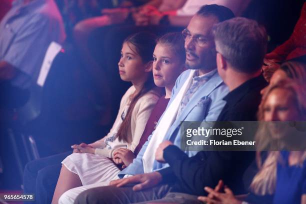 Angelina Stecher-Williams, Sophia Stecher-Williams, Alexander-Klaus Stecher, Frank Thelen and Nathalie Thelen-Sattler during the semi finals of the...