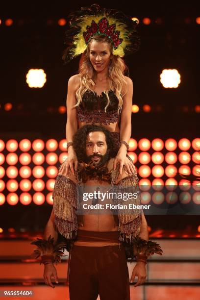 Julia Dietze and Massimo Sinató during the semi finals of the 11th season of the television competition 'Let's Dance' on June 1, 2018 in Cologne,...