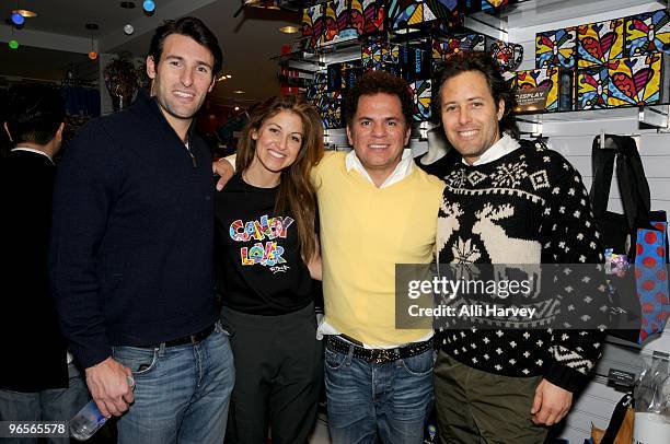 Paul Arrouet, Dylan Lauren, Romero Britto and David Lauren attend the Romero Britto event at Dylan's Candy Bar on February 10, 2010 in New York City.