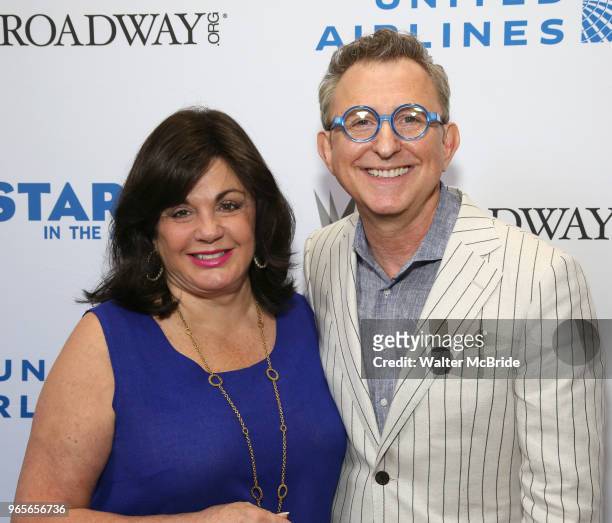 Charlotte St. Martin and Tom Schumacher attend the United Airlines Presents: #StarsInTheAlley Produced By The Broadway League on June 1, 2018 in New...