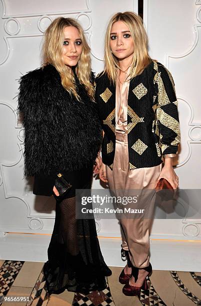 Exclusive** Mary-Kate Olsen and Ashley Olsen attends amfAR New York Gala Co-Sponsored by M.A.C Cosmetics at Cipriani 42nd Street on February 10, 2010...