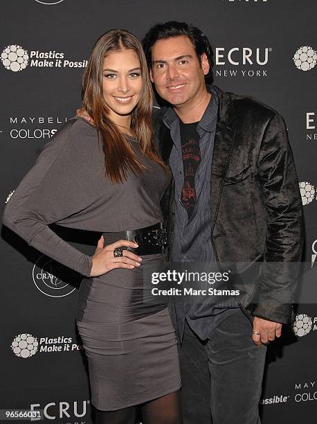 Miss Universe Dayana Mendoza and guest attend Gen Art's The New Garde fashion presentation at Drive-In Studio on February 10, 2010 in New York City.