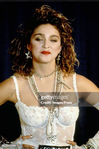 Madonna concert during a performance at MTV Video Awards on September 16, 1984.