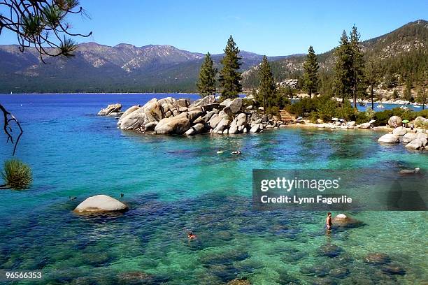 clear, cool water on a hot summer day - see lake tahoe stock-fotos und bilder