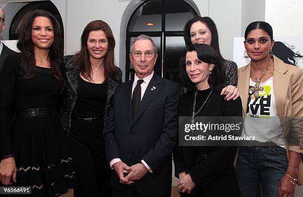 Veronica Webb, founder MODELINIA Desiree Gruber, New York City Mayor Michael Bloomberg, Katherine Oliver, Model Coco Rocha and fashion designer...