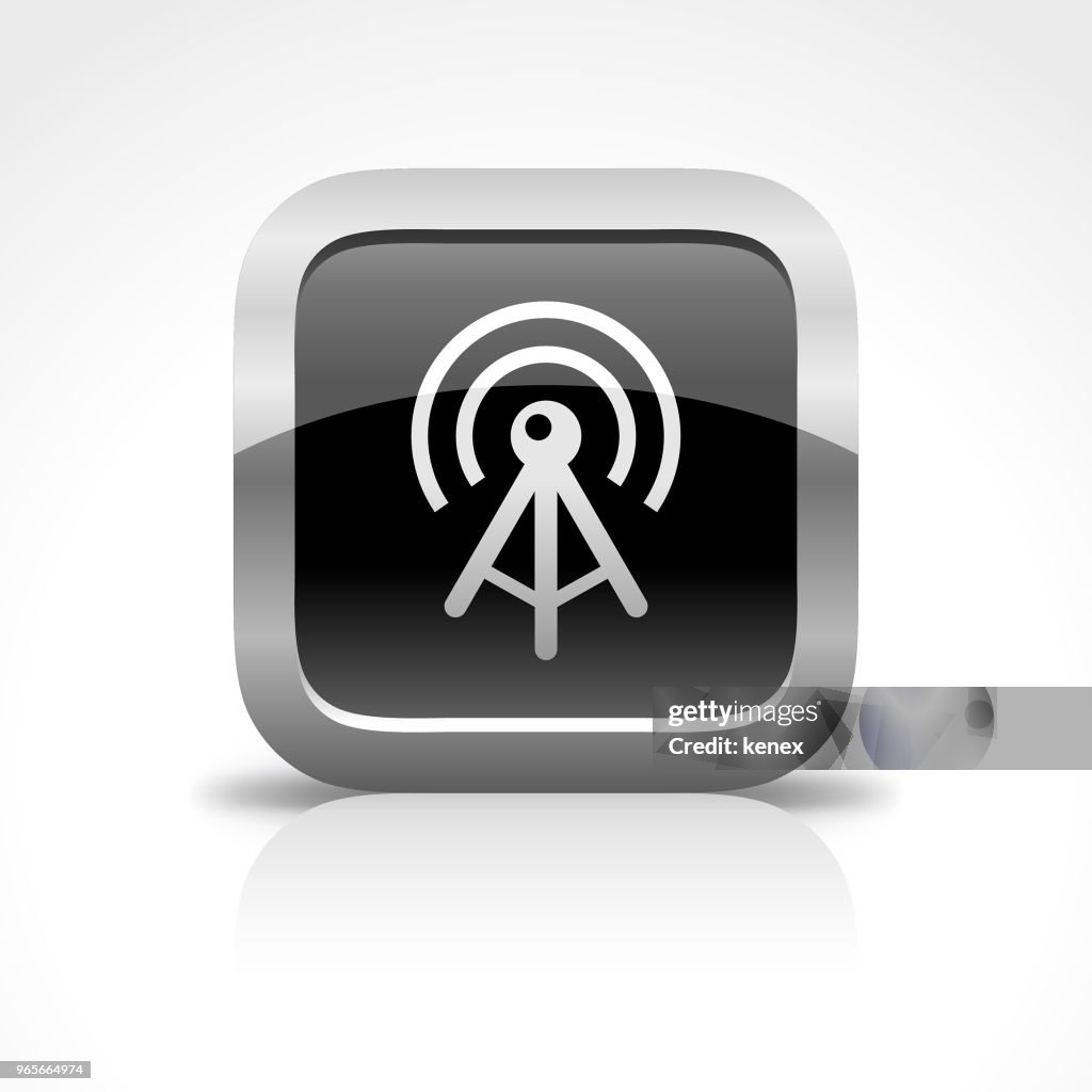 Broadcasting Communication Glossy Button Icon
